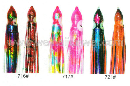 China Mejor venta Falda suave de calamar señuelo de pesca color: 664#~797# tamaño:3"~15" proveedor