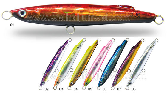 China Nuevo diseño mejor venta 30g 8cm señuelo de pesca jig de metal plomado, el color se puede personalizar proveedor