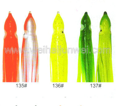 Señuelo de pesca de falda de calamar blando color: 122#~152# tamaño: 3"~15" proveedor