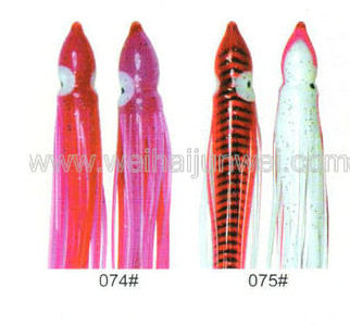 Falda de calamar suave color de cebo de pesca: 68#~80# tamaño:3"~15" proveedor