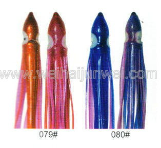 Falda de calamar suave color de cebo de pesca: 68#~80# tamaño:3"~15" proveedor