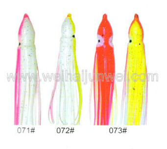 Falda de calamar suave color de cebo de pesca: 68#~80# tamaño:3"~15" proveedor