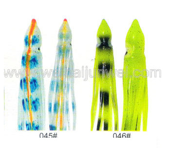 Falda suave de calamar color de cebo de pesca: 45#~55# tamaño:3"~15" proveedor
