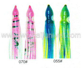 Falda suave de calamar color de cebo de pesca: 45#~55# tamaño:3"~15" proveedor