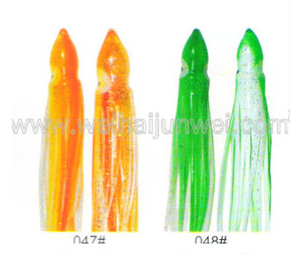 Falda suave de calamar color de cebo de pesca: 45#~55# tamaño:3"~15" proveedor