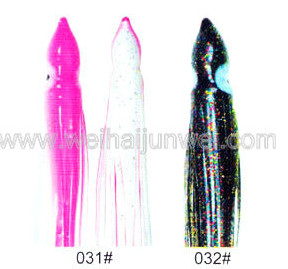 Color de señuelo de pesca de falda de calamar suave: 16#~32# tamaño: 3"~15" proveedor