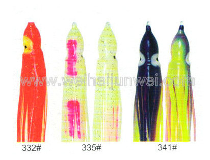 Señuelo de pesca de falda de calamar suave color: 332#~409# tamaño: 3"~15" proveedor