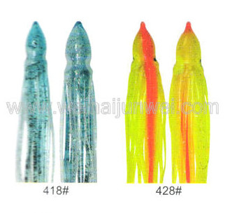 Señuelo de pesca de falda de calamar suave color: 414#~660# tamaño: 3"~15" proveedor