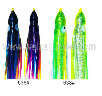 Señuelo de pesca de falda de calamar suave color: 414#~660# tamaño: 3"~15" proveedor