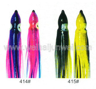 Señuelo de pesca de falda de calamar suave color: 414#~660# tamaño: 3"~15" proveedor