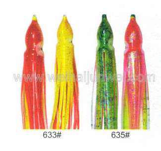 Señuelo de pesca de falda de calamar suave color: 414#~660# tamaño: 3"~15" proveedor