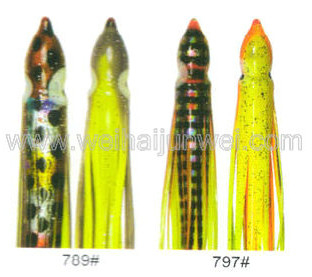 Mejor venta Falda suave de calamar señuelo de pesca color: 664#~797# tamaño:3"~15" proveedor