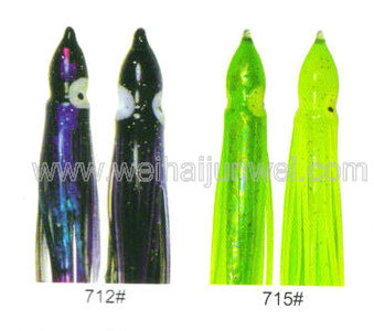 Mejor venta Falda suave de calamar señuelo de pesca color: 664#~797# tamaño:3"~15" proveedor