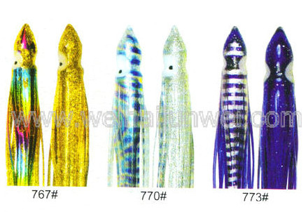 Mejor venta Falda suave de calamar señuelo de pesca color: 664#~797# tamaño:3"~15" proveedor