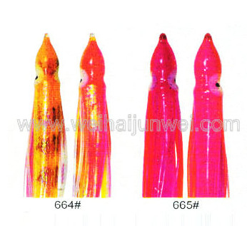Mejor venta Falda suave de calamar señuelo de pesca color: 664#~797# tamaño:3"~15" proveedor