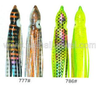 Mejor venta Falda suave de calamar señuelo de pesca color: 664#~797# tamaño:3"~15" proveedor