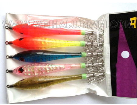 Color de moda luminoso duro señuelo de pesca con anzuelo para calamar JWSQDJGHK-01 proveedor