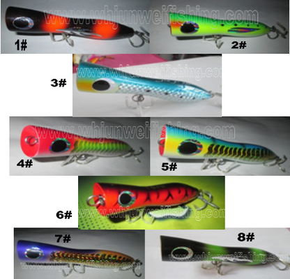 12cm/7g 18cm/105g 24cm/140g alta calidad señuelo duro de pesca popper de madera hecho a mano / cebo de pesca popper / señuelo de curricán proveedor