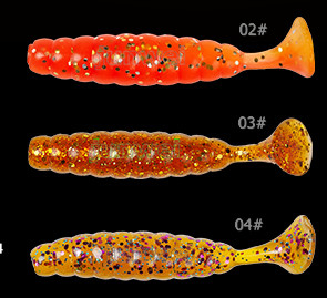 Señuelo de pesca artificial de plástico blando Grubs de 6 cm y 3,2 g con cola en T proveedor