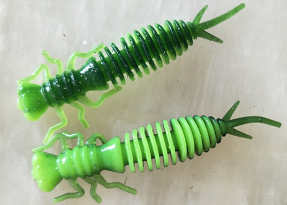 PVC blando 3' 3g 4' 4g olor a camarón verde marrón negro amarillo rosa señuelo de pesca para lubina cebo de pesca proveedor